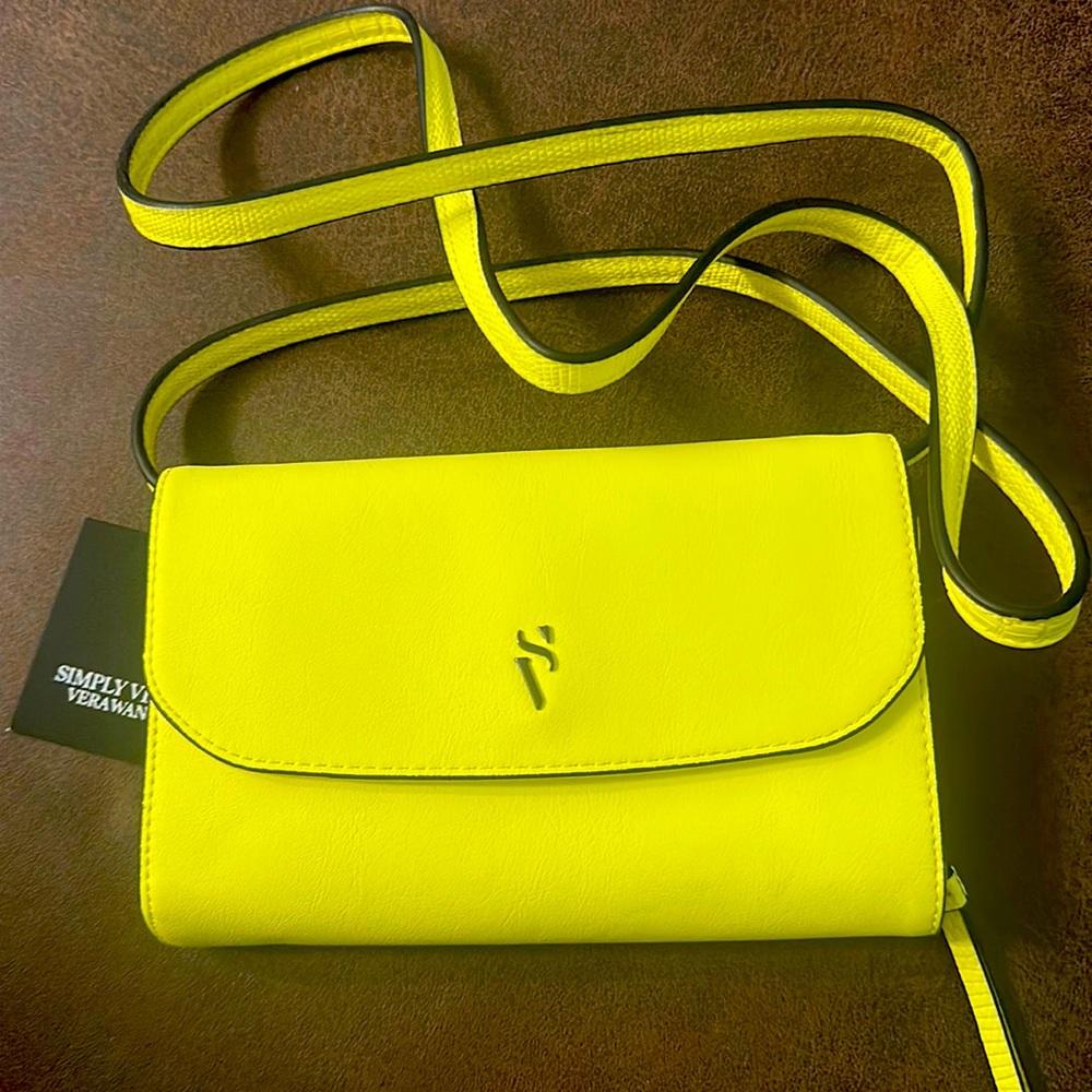 Simply Vera Vera Wang, yellow handbag signature mini crossbody. New! With tags!